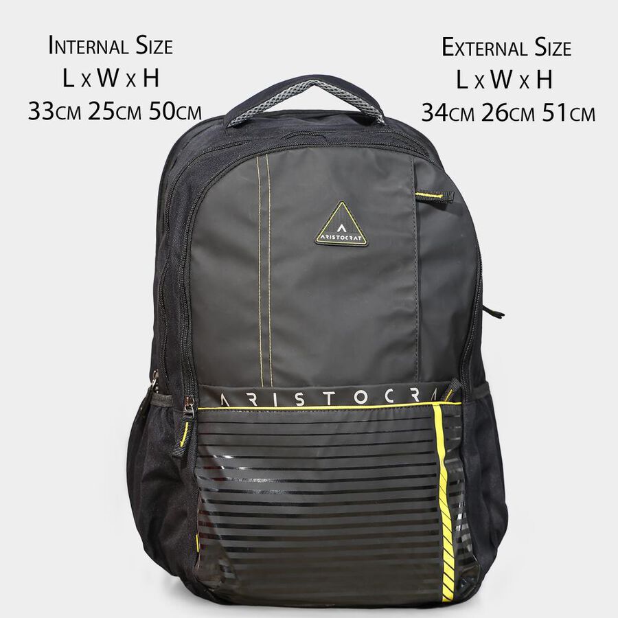 Black Polyester Laptop Back Pack, , large