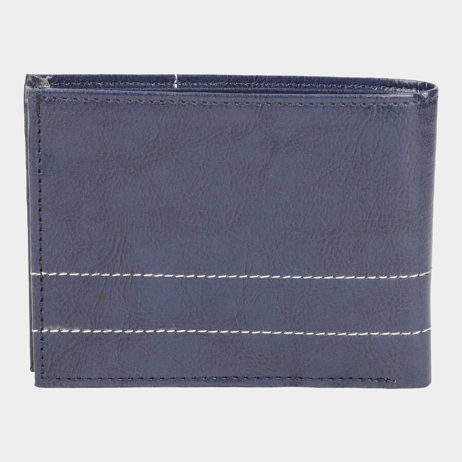 Men's Navy Blue Polyurethane Wallet, , large image number null