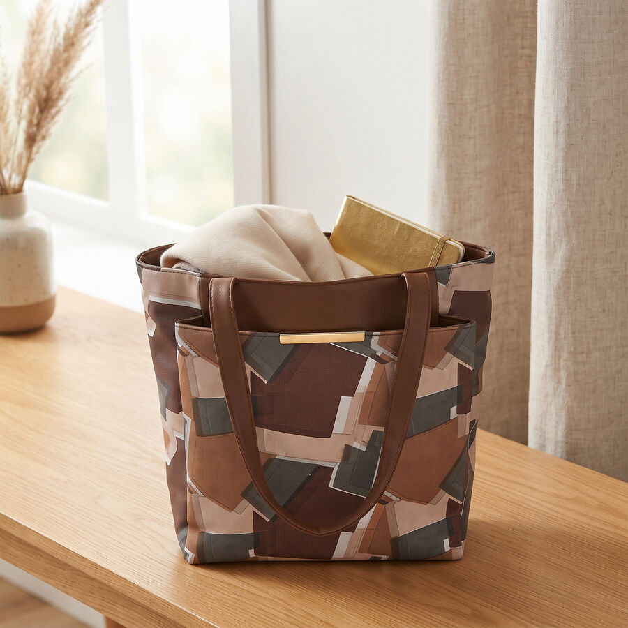 Woman's Brown Fabric Bag, , large