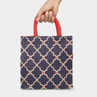 Dark Blue Printed Jute Bag, , small image number null