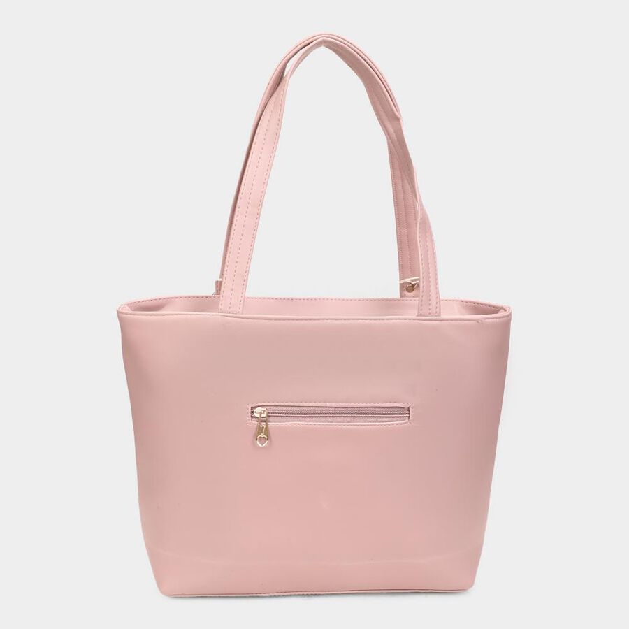 Women's Pink Polyurethane Tote Bag, , large image number null