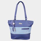Women's Blue Polyurethane Tote Bag, , small