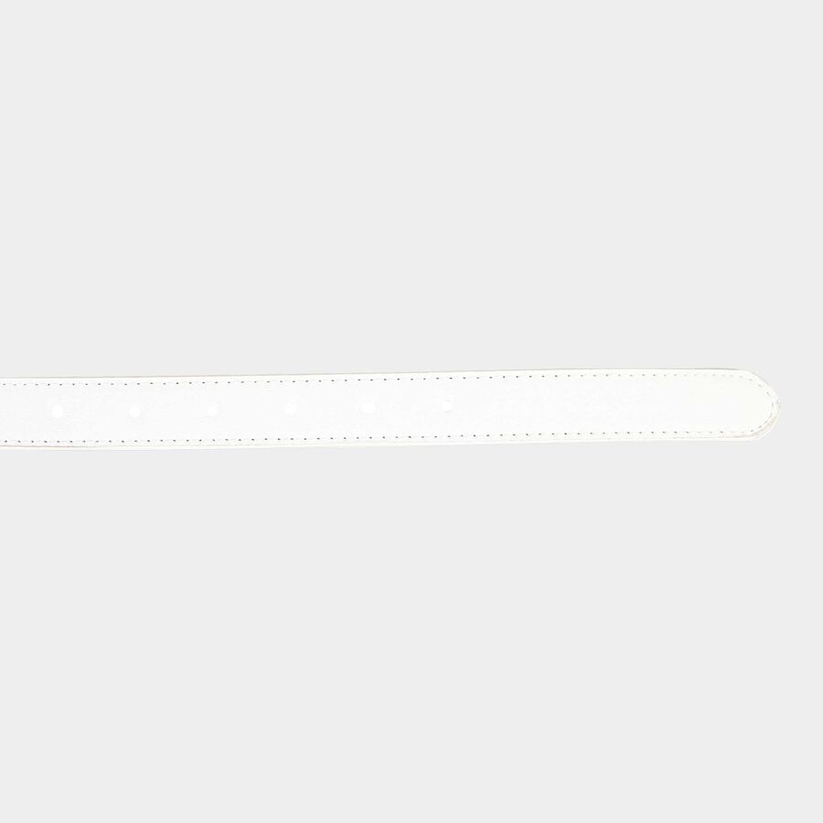 Women's White Polyurethane Belt, , large image number null