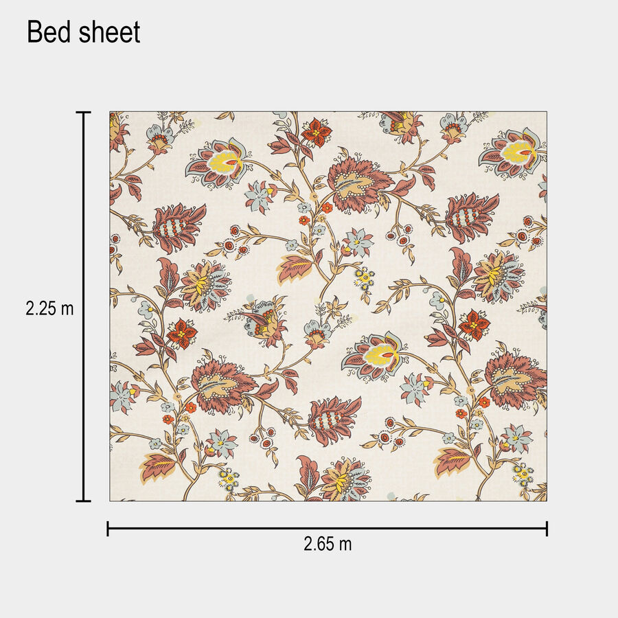 120 GSM White Polyester Double Bedsheet, , large image number null