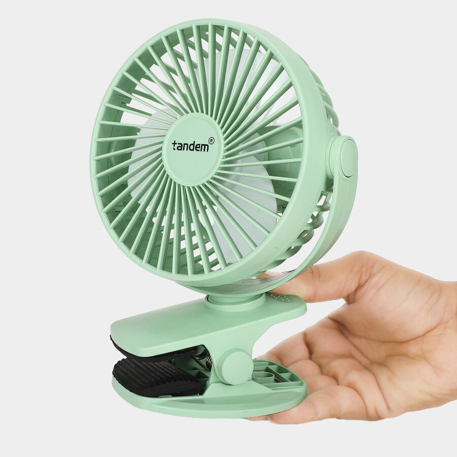 Rechargeable Portable Mini fan, 110mm sweep, , large