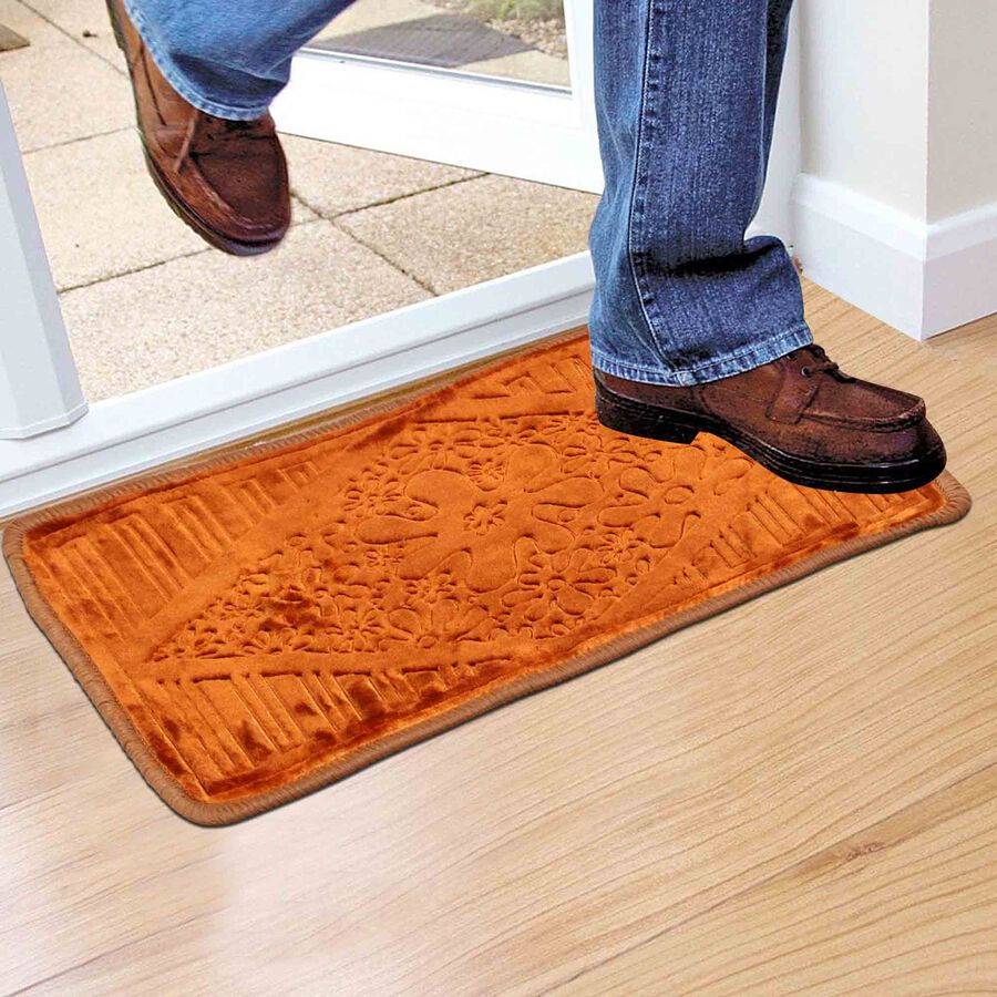 Anti-Skid Brown Polyester Door Mat, , large image number null