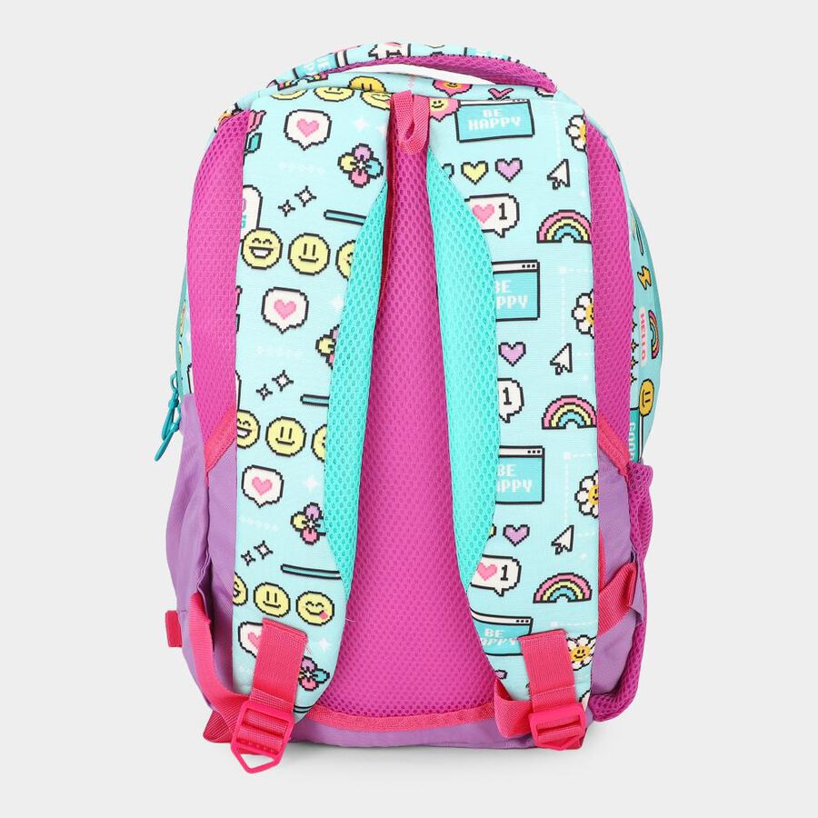 Kids Emoji Print pink Fabric Bag , , large