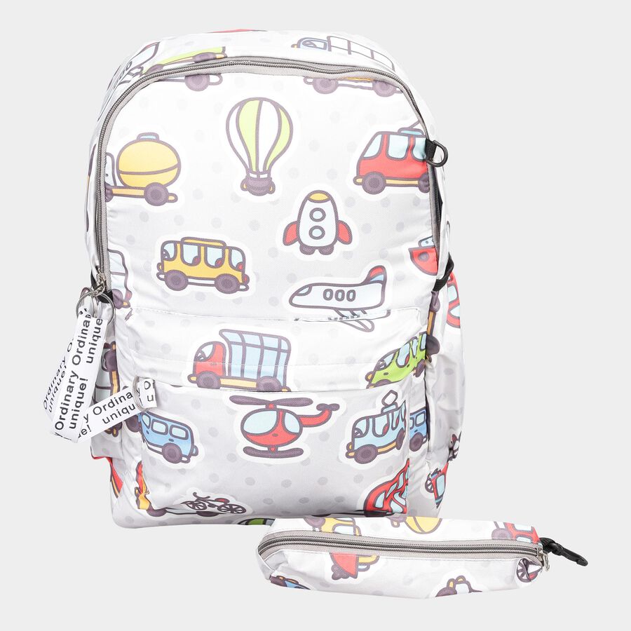 Women's Grey Fabric Backpack, , large image number null