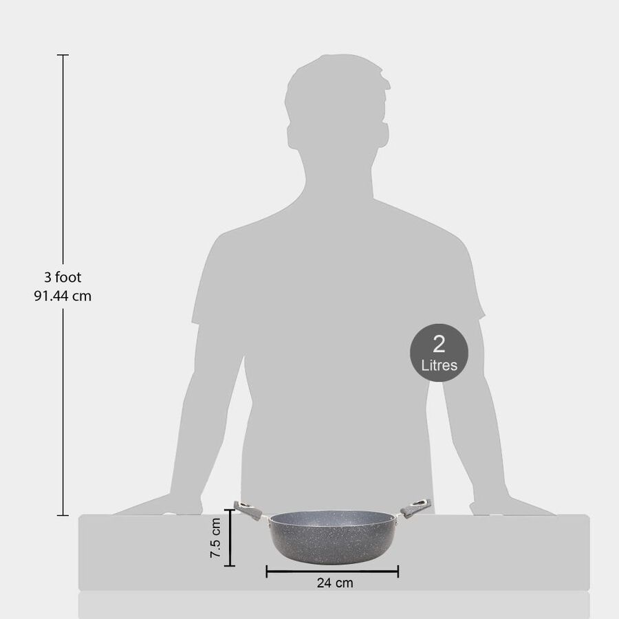 2 L Induction Compatible Non-Stick Kadhai, , large image number null