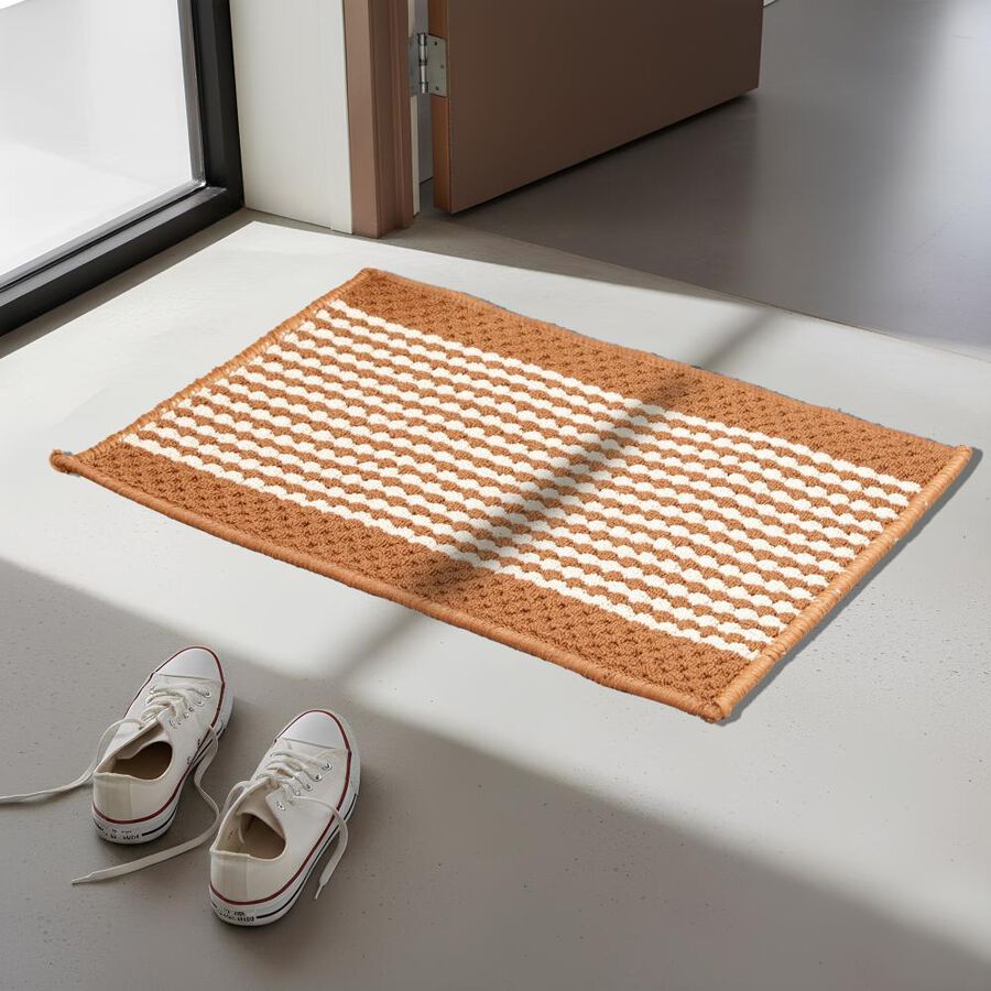 Anti-Skid Brown Polyester Door Mat, , large image number null