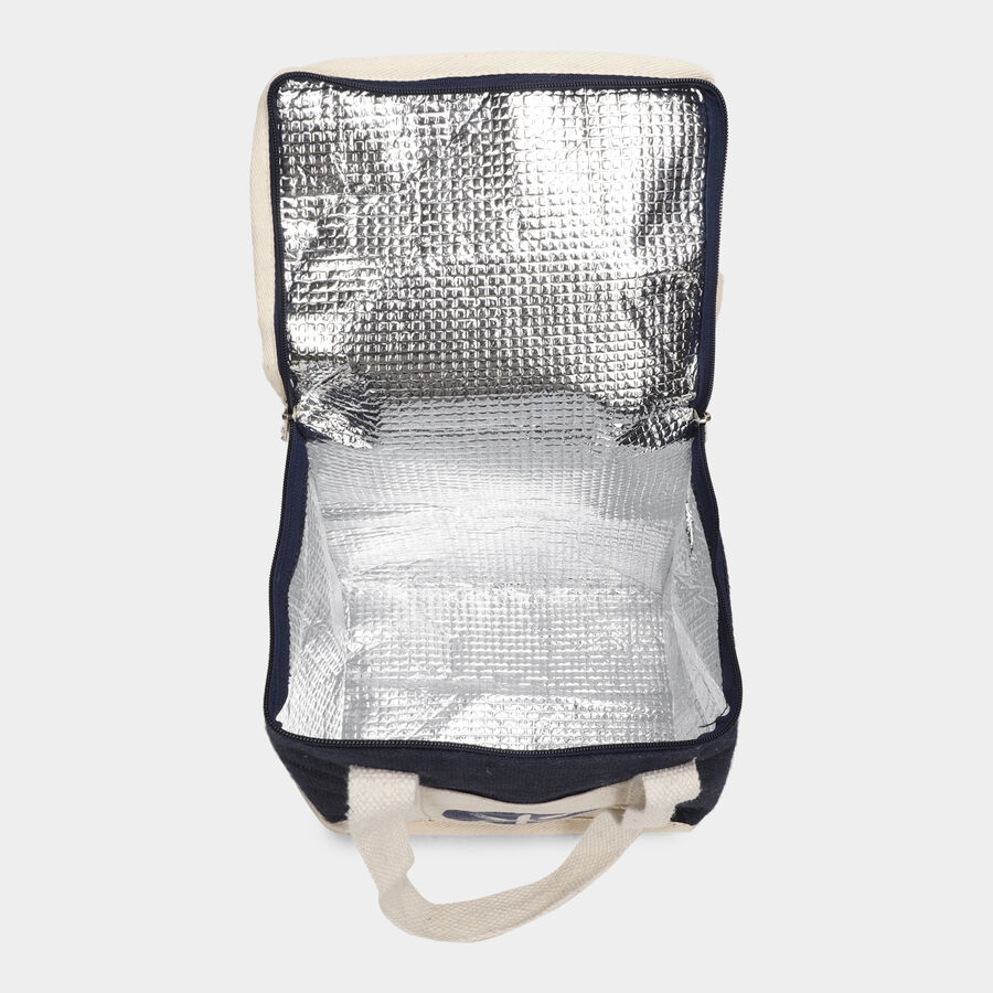 Dark Blue Jute Lunch Bag, , large image number null