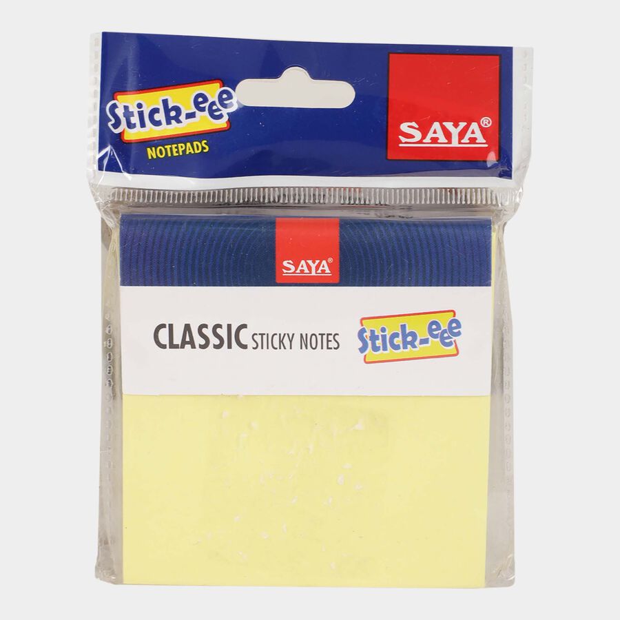 Plastic Files & Folder, Yellow, 7.6 cm X 7.6 cm, Note With Tap, 100 pages, , large image number null