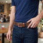 Men's Tan Polyurethane Casual Belt, , small