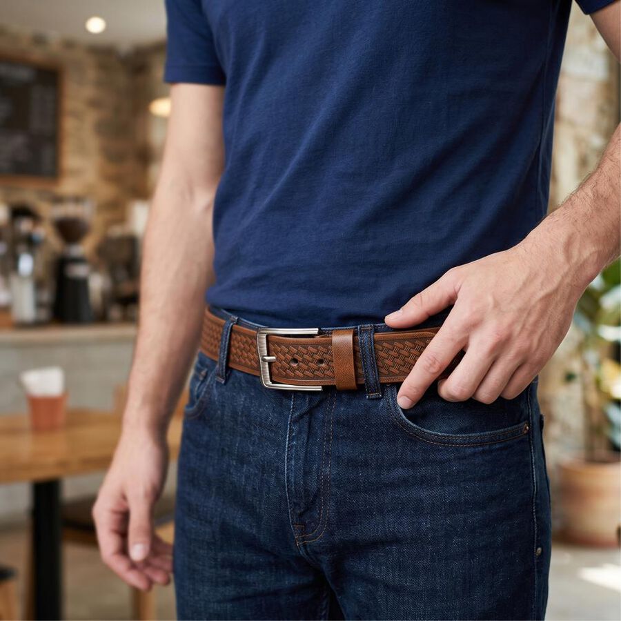 Men's Tan Polyurethane Casual Belt, , large