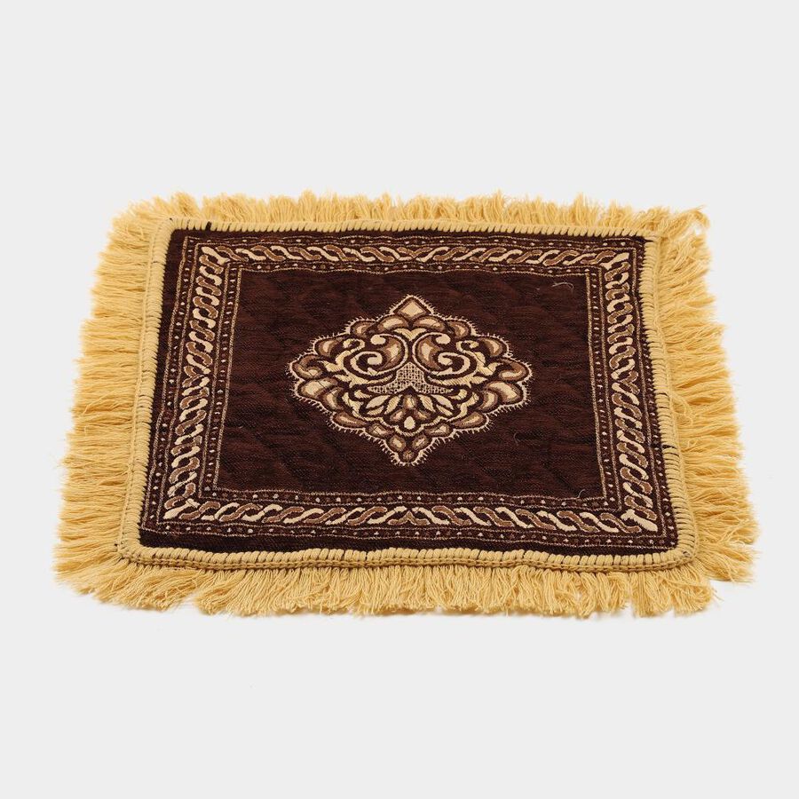Brown Polyester Pooja Mat , , large