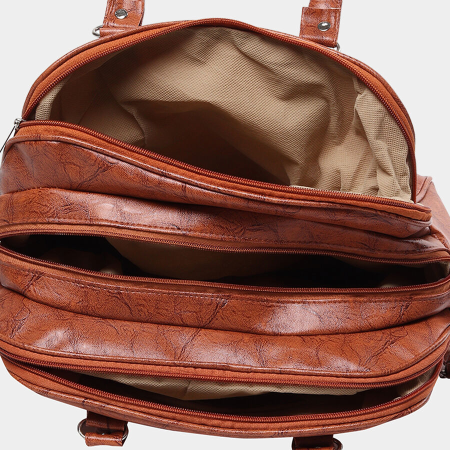 Women Solid Brown Handbag, , large image number null