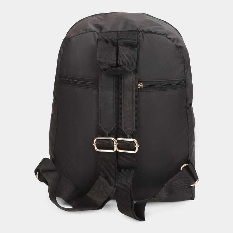 Women's Black Fabric Backpack, , large image number null
