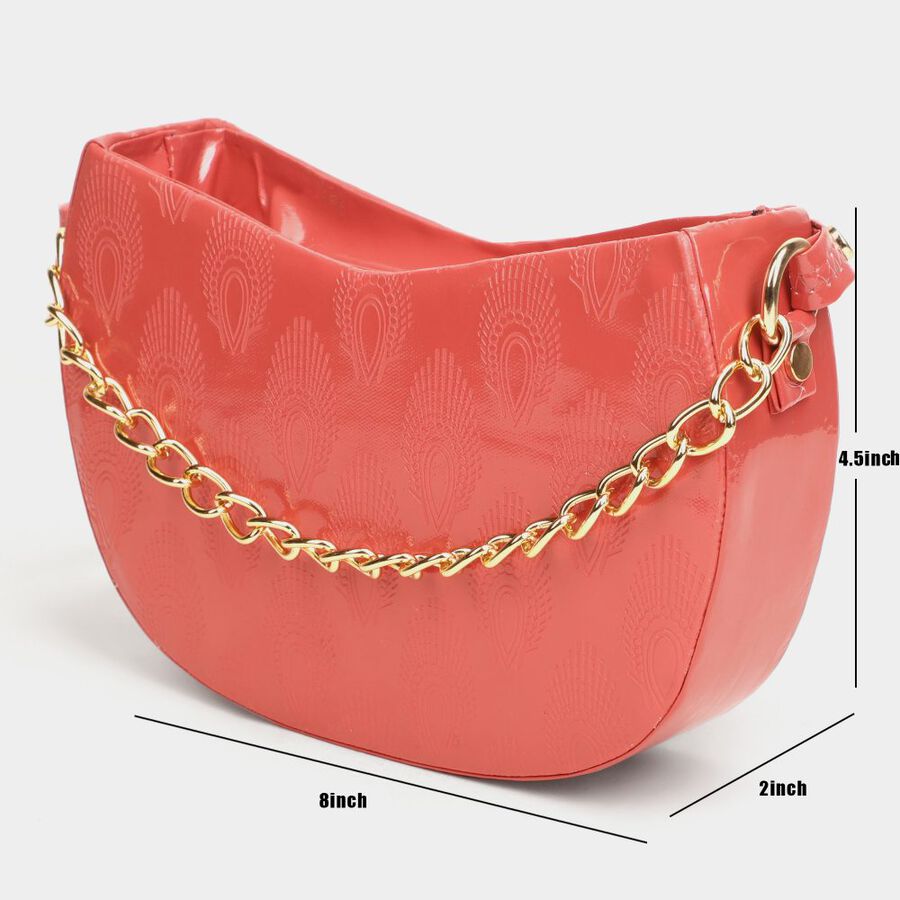 Women's Peach Polyurethane Sling Bag, , large image number null
