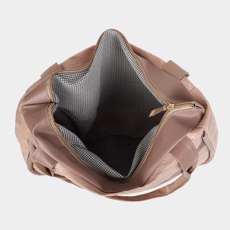Women's Polyurethane Bucket Bag, Textured, Medium Size, , large image number null