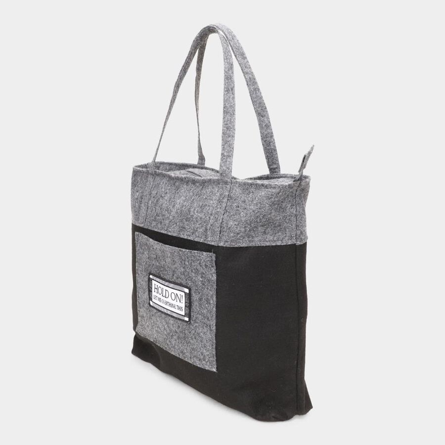 Women's Grey Fleece Tote Bag, , large image number null