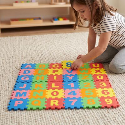 Kids Interlocking Alphabet and Number Foam Mat Set