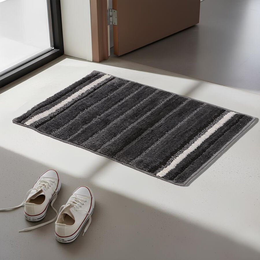 Anti-Skid Grey Polyester Door Mat, , large