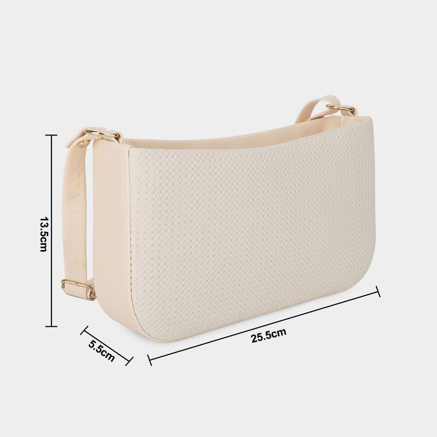 Woman's Off-White Polyurethane Bag, , large
