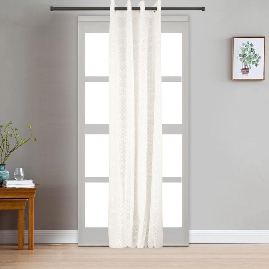 9ft. White Microfiber Long Door Curtain, , large image number null