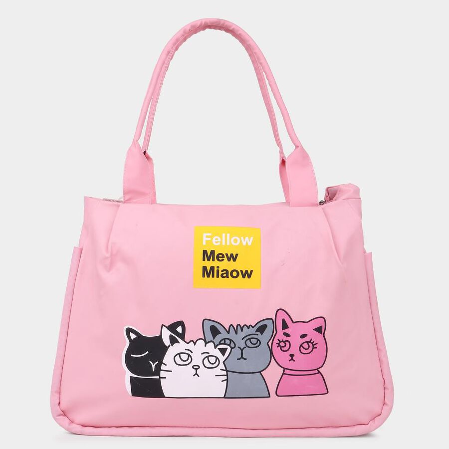 Women's Pink Polyurethane Tote Bag, , large image number null