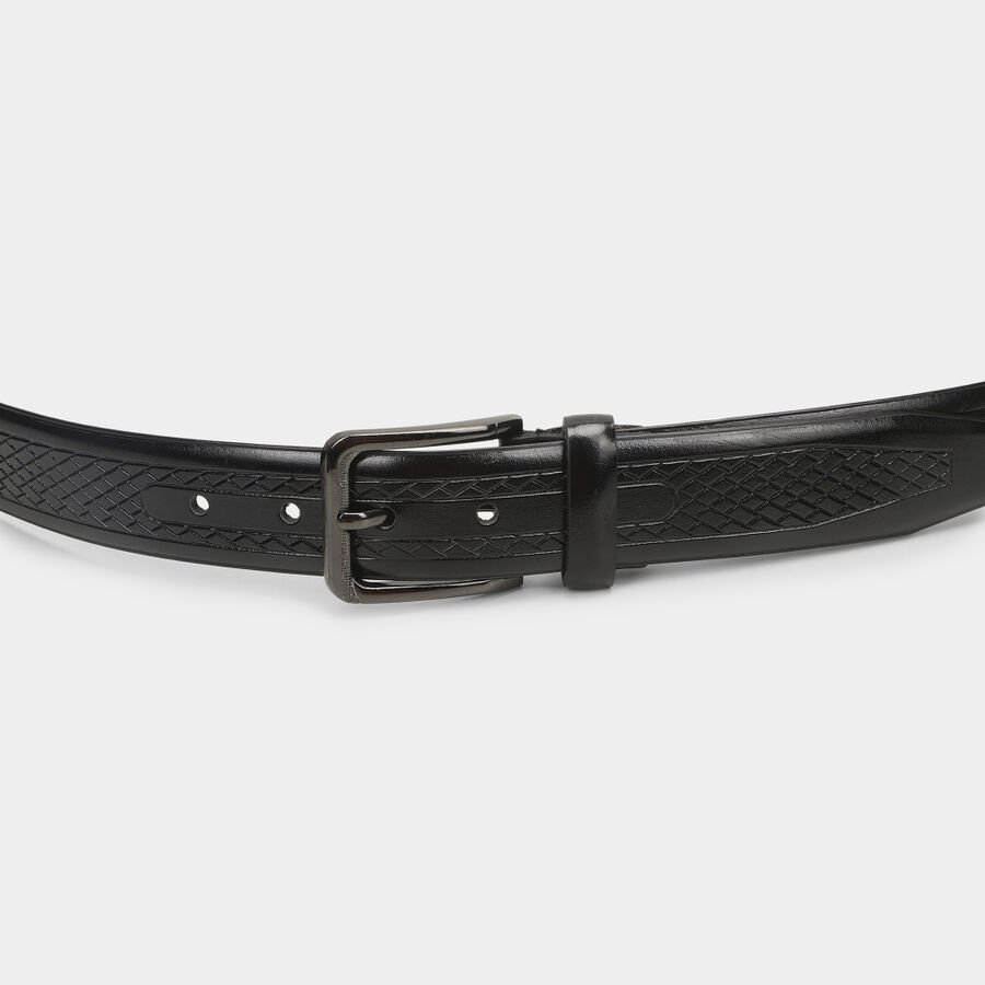 Men's Black Polyurethane Belt, , large image number null