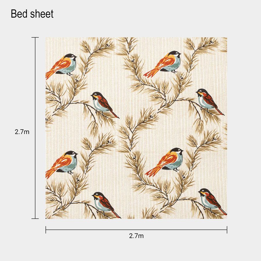 Blue Cotton Double Bedsheet With Pillow Cover, , large image number null