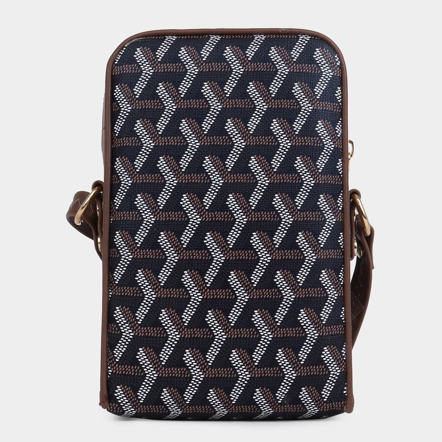 Women's Dark Blue Polyurethane Sling Bag, , large image number null