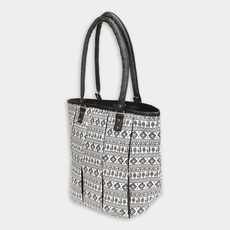 Women's White Polyurethane Tote Bag, , large image number null