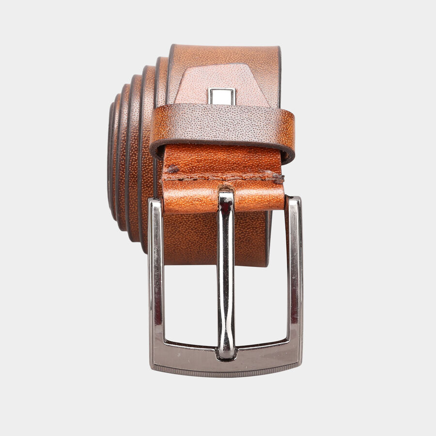 Men's Leather Casual Belt, Size 40, Smooth/Plain, , large image number null