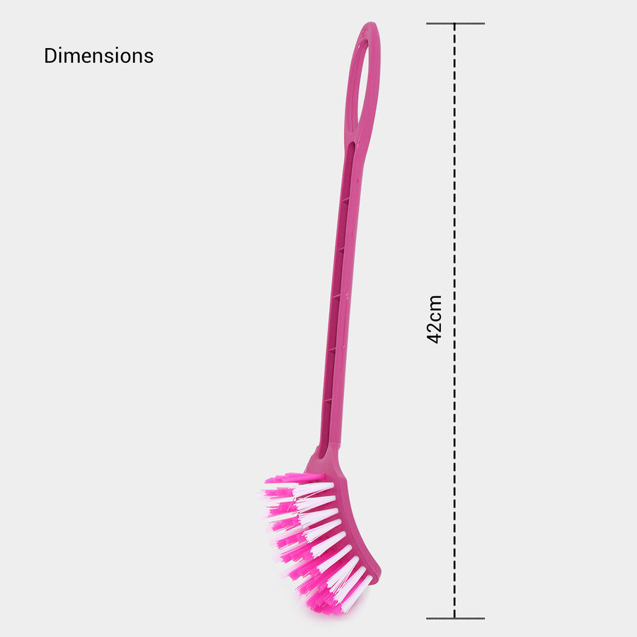 Plastic Bathroom Wiper With Handle And Toilet Brush - Set of 2 - Colour/Design May Vary, , large image number null