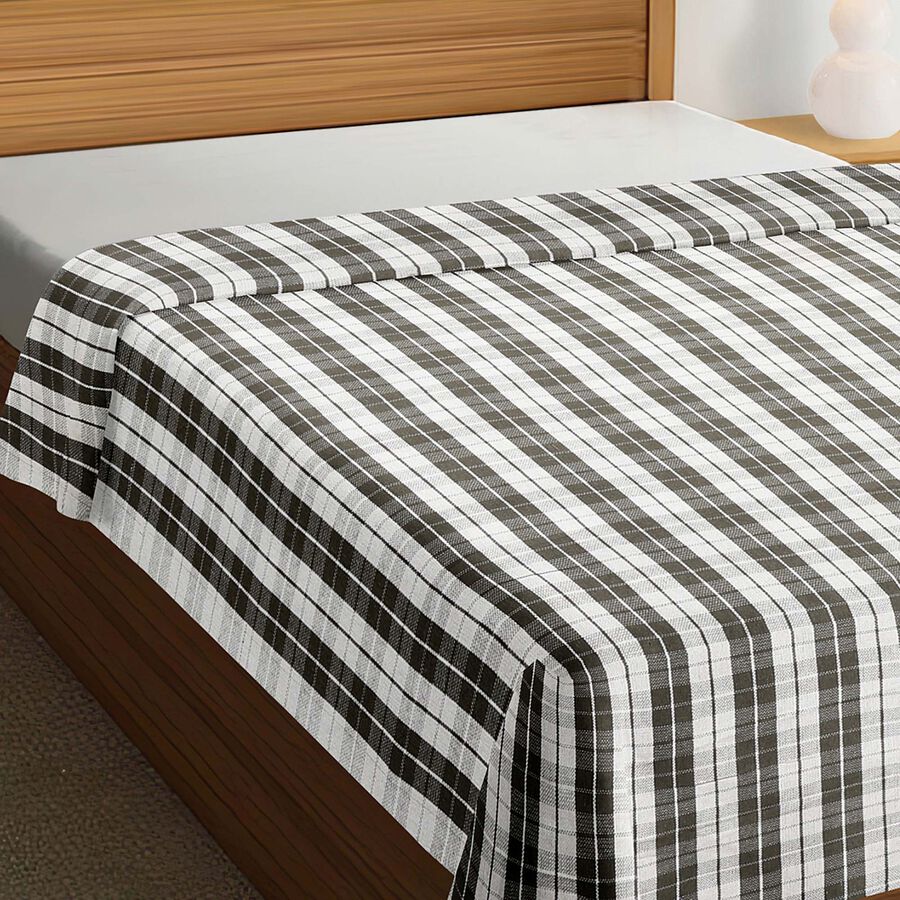 Checks Single Bed Cover without pillow cover, , large image number null