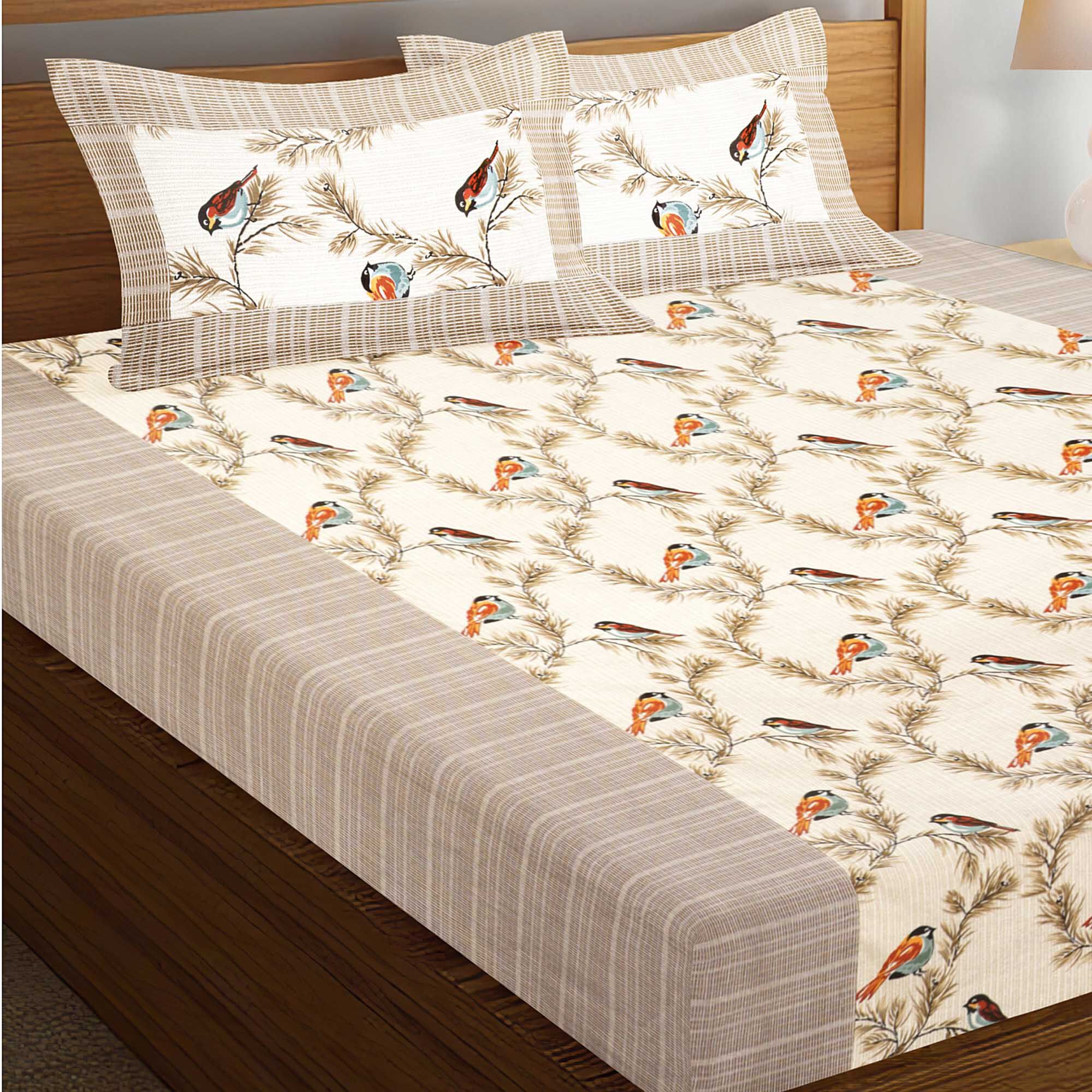 Double bed sheet with pillow cover low price clearance