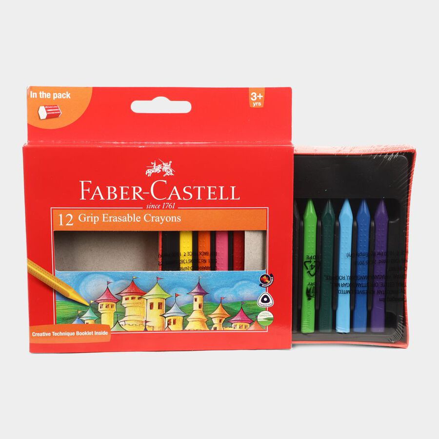12 Shade Erasable Wax Crayons, , large image number null