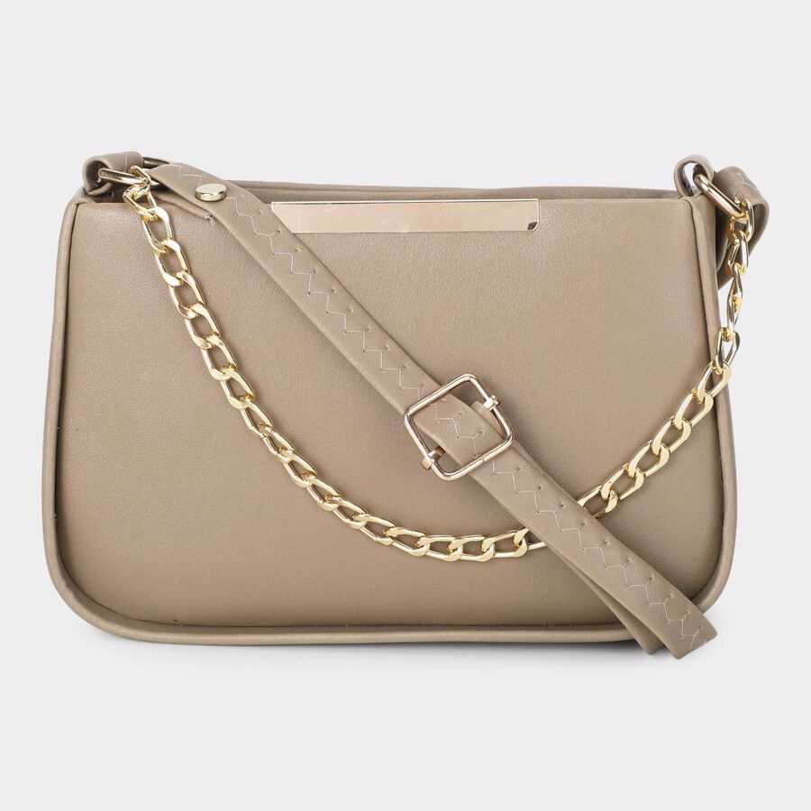 Woman's Beige Polyurethane Bag, , large