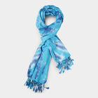 Women's Blue Viscose Scarf, , small image number null