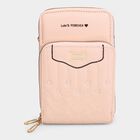 Women's Pink Polyurethane Sling Bag, , small image number null