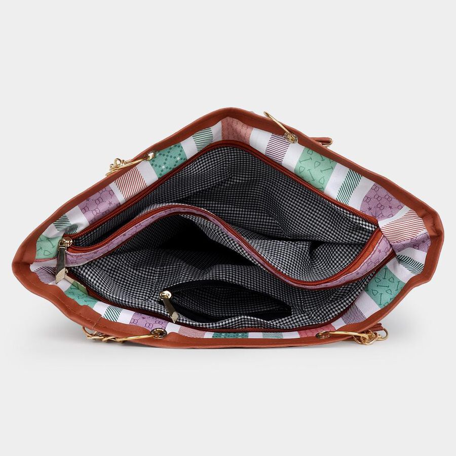 Women's Multicolour Polyurethane Tote Bag, , large image number null