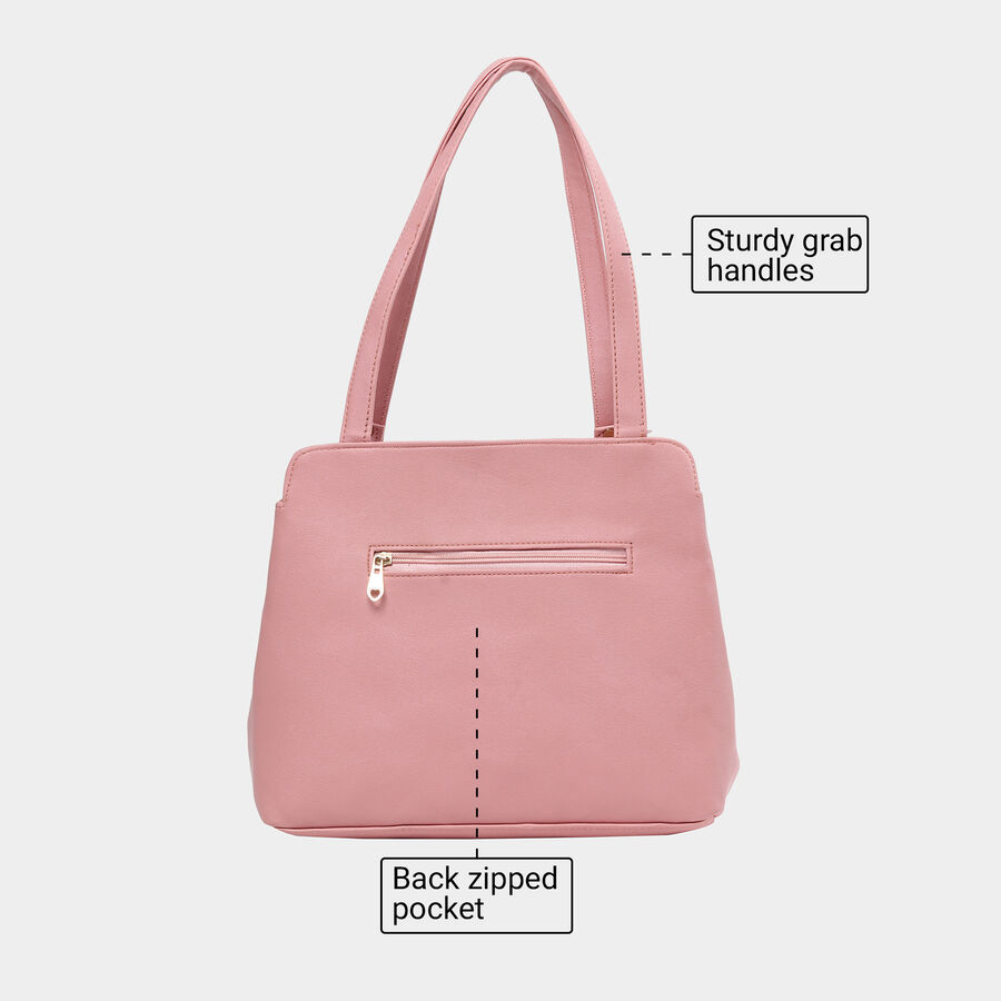 Women Solid Peach Handbag, , large image number null