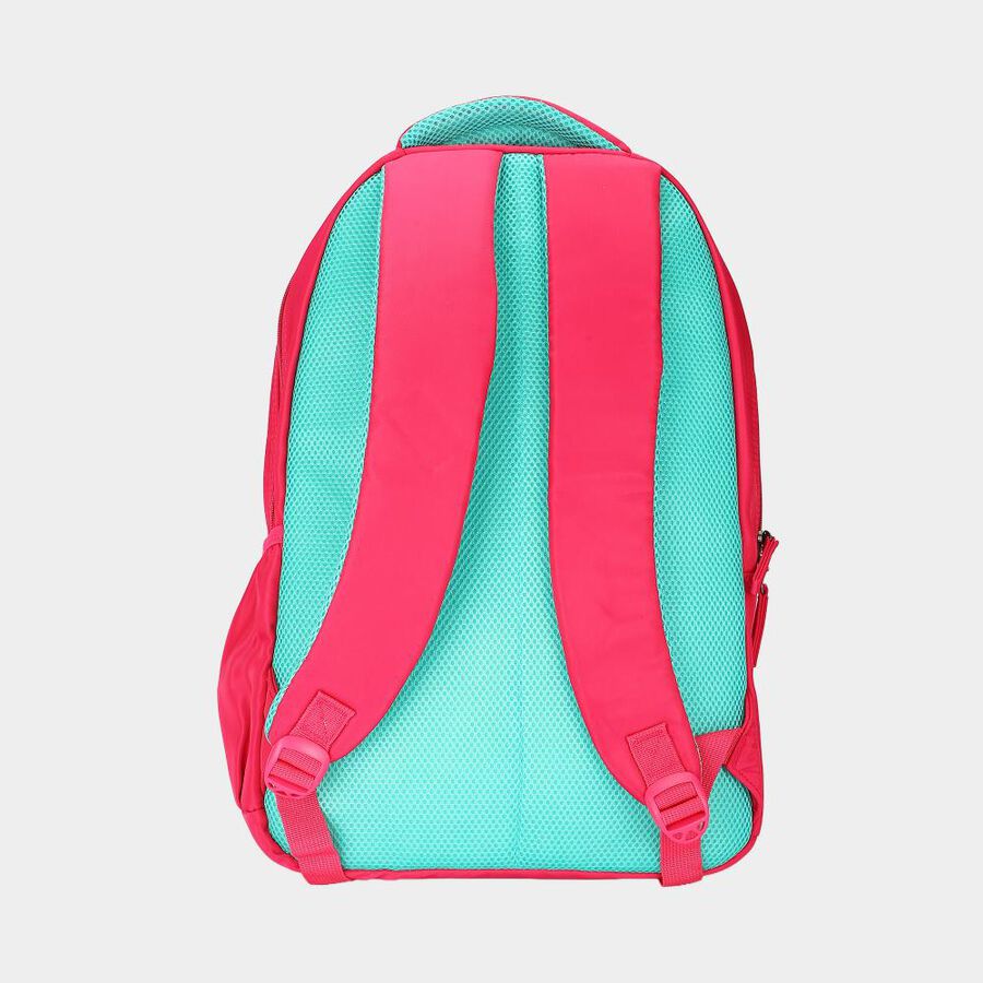 Kid's Pink Genie Girls Pink Heart Print Laptop Backpack, , large