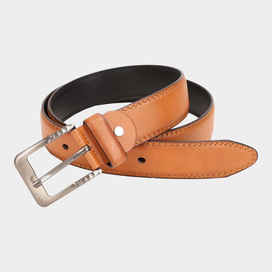 Men's Tan Polyurethane Casual Belt, , large