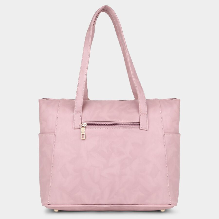 Women's Pink Polyurethane Tote Bag, , large image number null