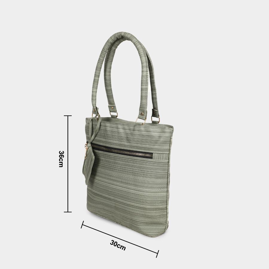 Women's Olive Green Polyurethane Tote Bag, , large image number null