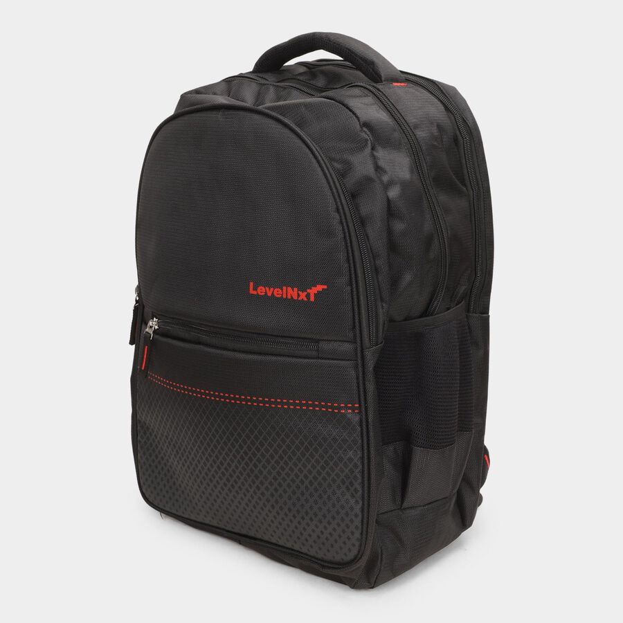 Black Polyester Backpack with Laptop Compartment, , large image number null