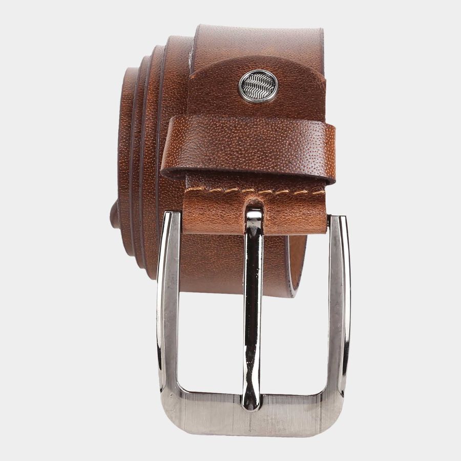 Men's Tan Leather Casual Belt, , large image number null