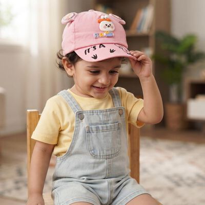 Kid's Pink Fabric Caps